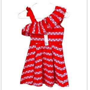 Janie & Jack floral striped cold shoulder dress